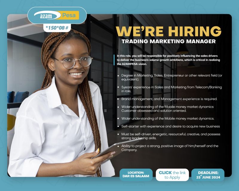 Trade Marketing Manager Job Vacancy at AzamPesa 