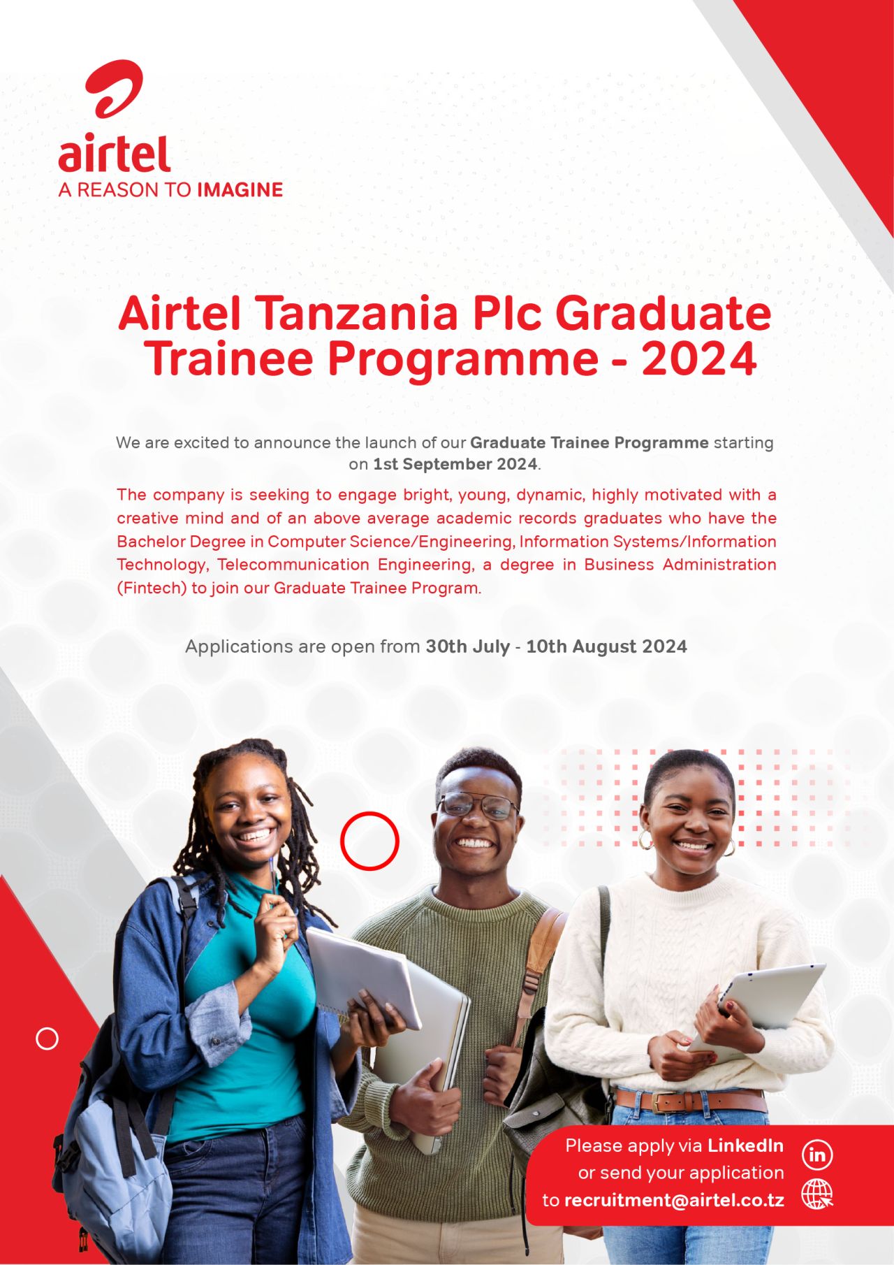 Graduate Trainee Program at Airtel Tanzania PLC 