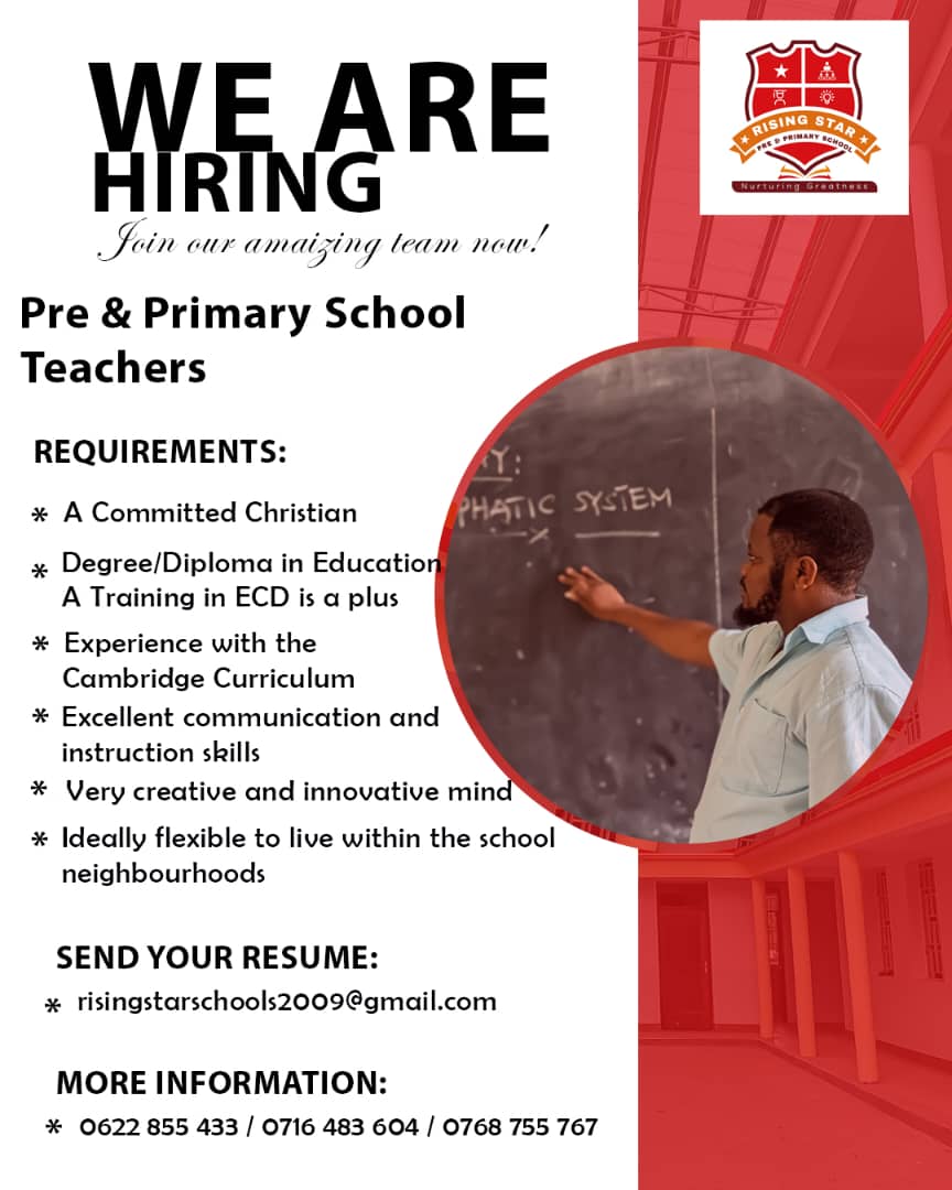 Pre & Primary School Teachers Job Vacancies at Rising Star Pre & Primary School