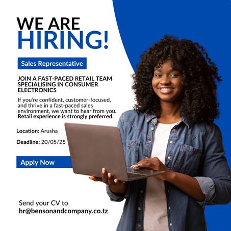 Sales Representative Job Vacancy at Benson and Company Ltd