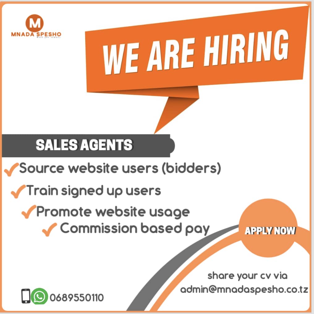 Sales Agent Job Vacancy at Mnada Spesho Auction Mart