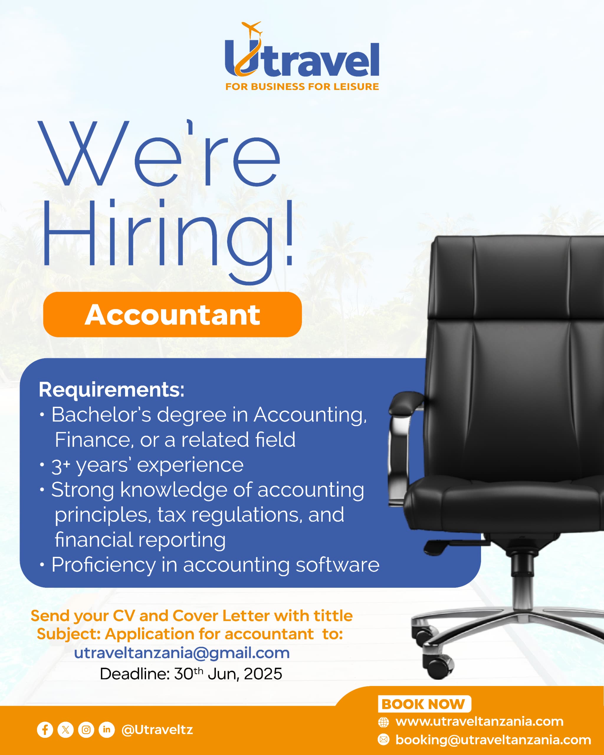 Accountant Job Vacancy at Utravel Tanzania