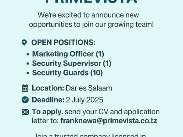 Various Job Vacancies at Primevista