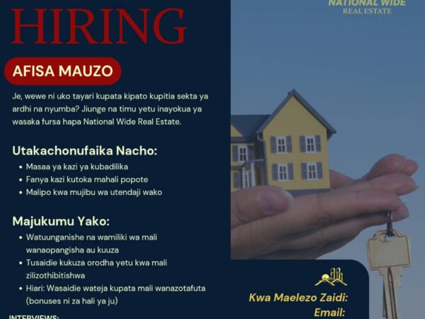 Afisa Mauzo Job Opportunities at National Wide Real Estate