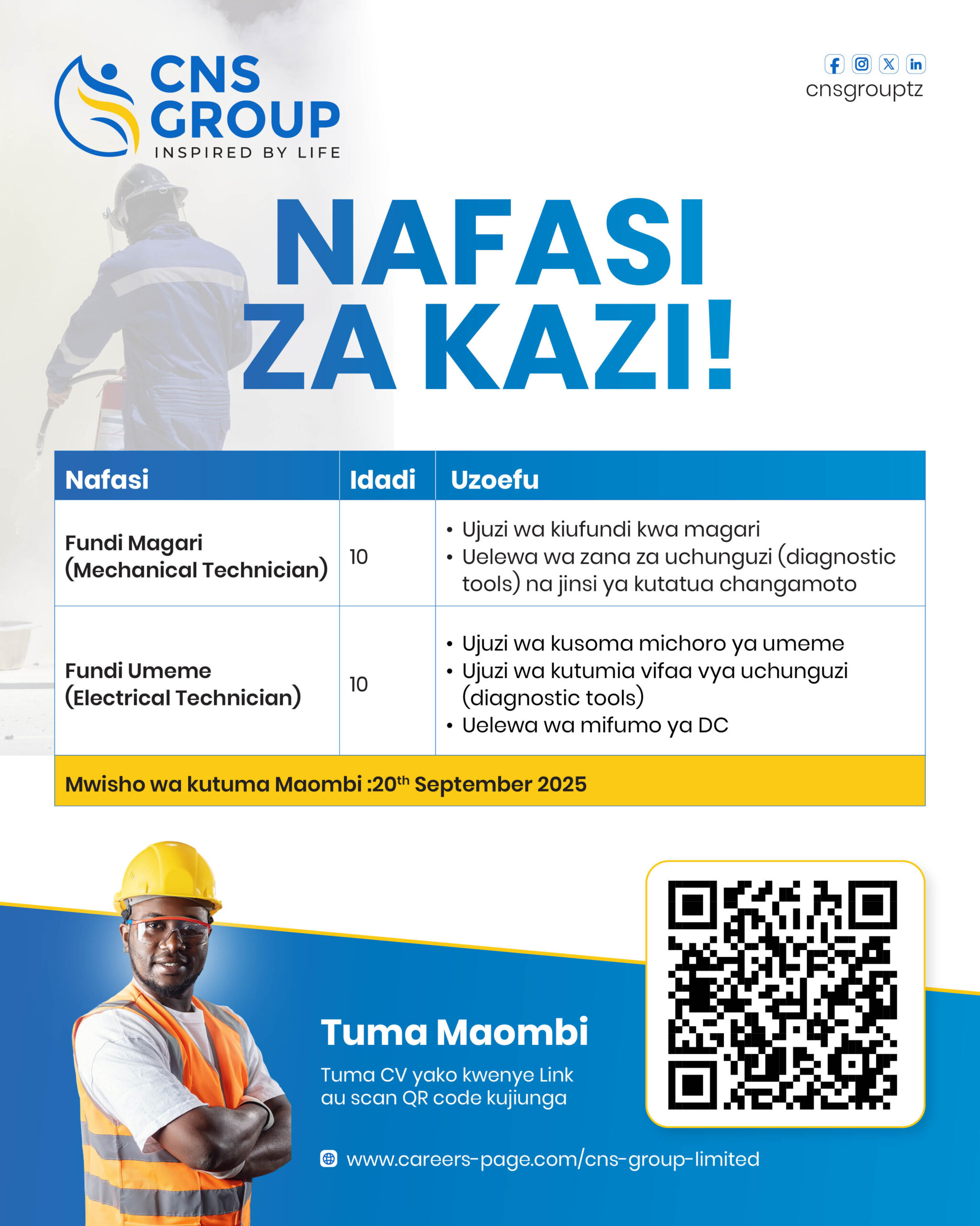 Auto Electricians (Fundi Umeme) Job Vacancies at CNS Group 